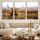 Scottish Highland Cow Canvas Wall Art – Rustic Farmhouse
