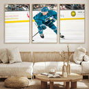 San Jose Sharks Ice Hockey Player Wall Art Canvas Print