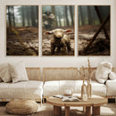 Jesus Running After a Lost Lamb Canvas Wall Art Print
