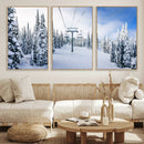Winter Ski Lift Wall Art Print - Landscape Wall Art | Snowy