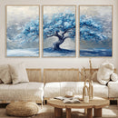 Abstract Blue Tree Art Canvas Print, Majestic Tree Wall Art