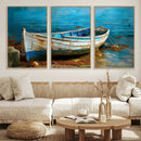 Vintage Boat on Tranquil Waters | Coastal Wall Art for