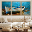 Vintage Boat on Tranquil Waters | Coastal Wall Art for