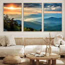 Sunrise Over Mountain Range Wall Art Canvas Print, Farmhouse
