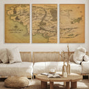 Middle Earth Map Canvas Wall Art – Vintage Fantasy Map