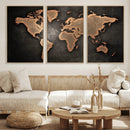 World Map Canvas Print – Framed Travel Map Wall Art for