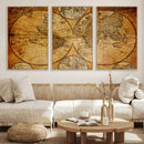 Vintage World Map Canvas Print – Antique Push Pin Travel by MyGreatCanvas | Canvas Wall Art Prints | Photo Prints & Wall Decor