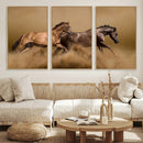 Large Wall Art Canvas Print – Two Running Brown Horses
