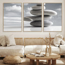 Still Life Black and White Zen Stones Wall Art Canvas,