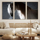 Large Wall Art Cream Colored Horse on Grey Background Canvas