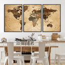 Push Pin World Map Canvas Print – Framed Travel Tracker Wall