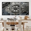Ship Steering Wheel Vintage Wall Art Canvas Print