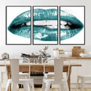 Blue Lips Wall Art Canvas Print