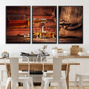 Whiskey and Cigar Canvas Wall Art | 3 Panel Bar Room Decor by MyGreatCanvas | Canvas Wall Art Prints | Photo Prints & Wall Decor