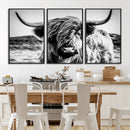 Black and White Scottish Cow Canvas Wall Art Highland Cattle by MyGreatCanvas | Canvas Wall Art Prints | Photo Prints & Wall Decor