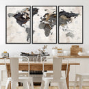 Abstract Map Printing - Modern World Map Canvas Wall Art for