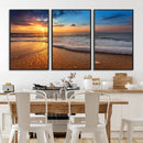 Sunset and Beach at Night Wall Art Canvas Print