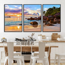 Tropical Island Beach Sunset Canvas Print