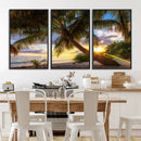 Tropical Island Sunset on the Beach Palms Wall Art Canvas by MyGreatCanvas | Canvas Wall Art Prints | Photo Prints & Wall Decor
