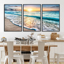 Sunset Beach Waves Canvas Wall Art – 5-Panel Ocean Sunset by MyGreatCanvas | Canvas Wall Art Prints | Photo Prints & Wall Decor