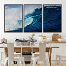 Ocean Wave at Sunset Canvas Art, Large Wall Print of Vibrant