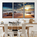 Golden Hour Beach Sunset Canvas Triptych, Ocean Waves and by MyGreatCanvas | Canvas Wall Art Prints | Photo Prints & Wall Decor