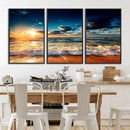 Golden Hour Sunset Over Ocean Waves Wall Art Canvas Print | by MyGreatCanvas | Canvas Wall Art Prints | Photo Prints & Wall Decor