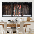 Vintage Ski Gear Canvas Print, Vintage Ski Gear Against