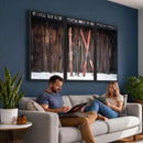 Vintage Ski Gear Canvas Print, Vintage Ski Gear Against