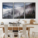 Beautiful Rising Fog in Winter Mountain Landscape- Framed