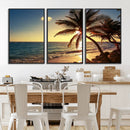 Sunset Palm Trees Wall Art Canvas Print