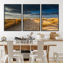Ocean Beach Dark Clouds Wall Art Canvas Print