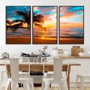 Palm Tree Sunset On The Beach Wall Art Canvas, Framed Palm by MyGreatCanvas | Canvas Wall Art Prints | Photo Prints & Wall Decor