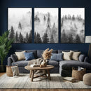 Forest Wall Art Print | Foggy Pine Forest Canvas Wall Art -