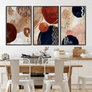 Boho Wall Art Canvas Print Set Mid-Century Prints Bohemian