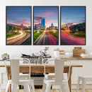 Dallas City Lights Large Wall Art Dallas Cityscape Canvas