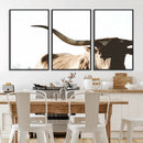 Texas Longhorn Wall Art Canvas Print | 3-Panel Large by MyGreatCanvas | Canvas Wall Art Prints | Photo Prints & Wall Decor