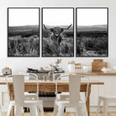 Black and White Highland Cow Canvas Wall Art, Longhorn by MyGreatCanvas | Canvas Wall Art Prints | Photo Prints & Wall Decor