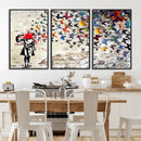 Banksy Art Butterfly Girl Explosion Canvas Art – Vibrant