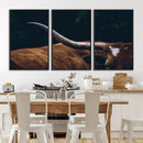 Texas Longhorn Bull Wall Art Canvas Print - Large Framed