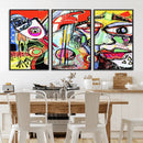 Picasso Style Art Abstract Canvas Wall Art Print , Colorful