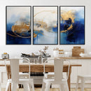 Navy Blue Abstract Wall Art Canvas Print