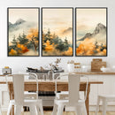 Abstract Watercolor Mountains and Trees Autumn Art, by MyGreatCanvas | Canvas Wall Art Prints | Photo Prints & Wall Decor