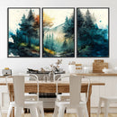 Watercolor Trees Forest Abstract Wall Art Canvas Print,
