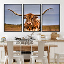 Texas Longhorn Wall Art Print, Framed Longhorn Cow Wall Art