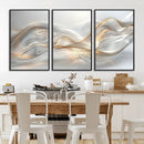Abstract art Grey and Gold Lines Wall Art