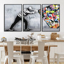 Banksy Art Behind the Curtain Street Wall Art Canvas Print |