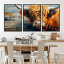 Highland Cow Abstract Canvas Wall Art – Bold Farmhouse