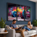 Abstract Graffiti Barbell Canvas Wall Art – Urban Fitness