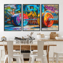 Fitness Gym Barbell Graffiti Wall Art Canvas Print